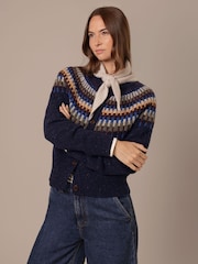 Celtic & Co. Blue Stitch Yoke Cardigan - Image 1 of 8