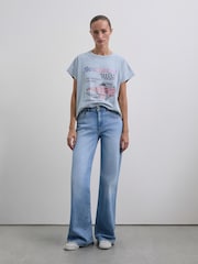 Scalpers Blue Car Print T-Shirt - Image 1 of 5