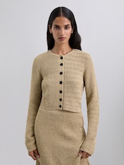 Scalpers Brown Rustic Knit Cardigan - Image 1 of 4