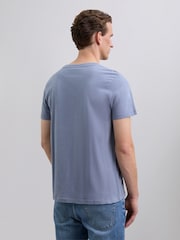 Scalpers Blue Embroidered Skull T-Shirt - Image 2 of 4