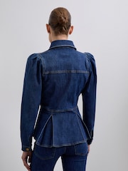 Scalpers Blue Denim Shirt With Puff Sleeves - Image 2 of 4