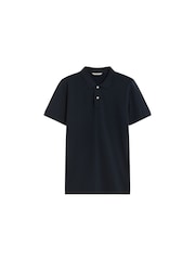 Scalpers Blue Marl Basic Skull Polo Shirt - Image 4 of 4