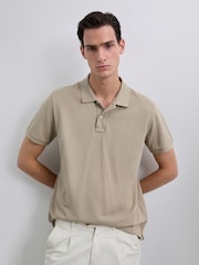 Scalpers Brown Basic Skull Polo Shirt - Image 1 of 5