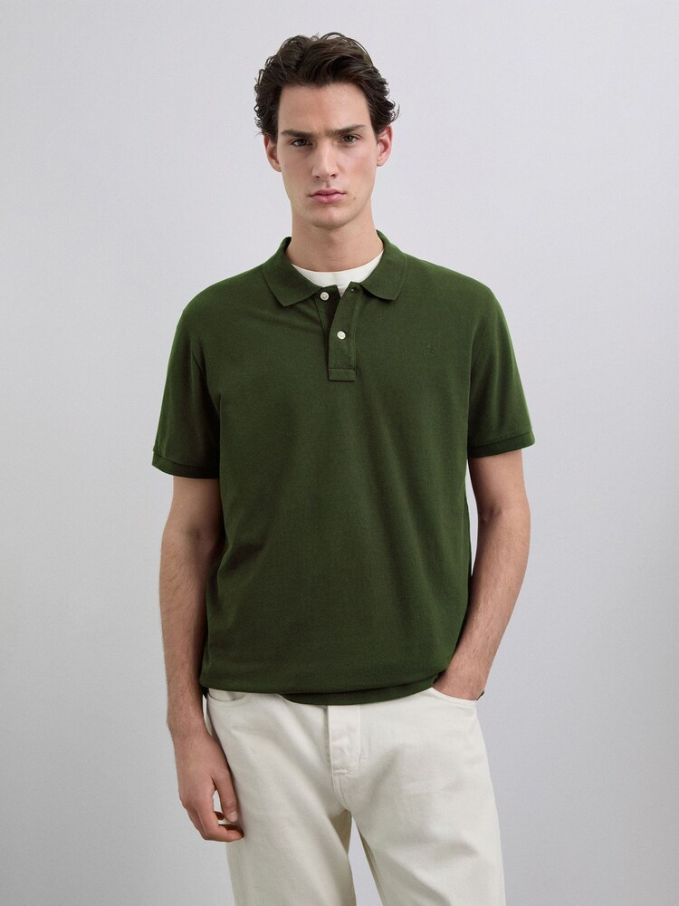 Scalpers Green Basic Skull Polo Shirt - Image 1 of 4 Scalpers Green Basic Skull Polo Shirt - Image 1 of 4