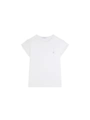 Scalpers White Embroidered Skull Basic T-Shirt - Image 4 of 4