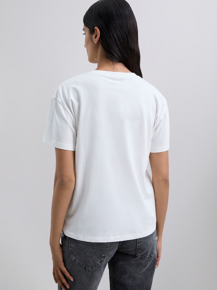 Scalpers White Skull Flock T-Shirt - Image 2 of 4 Scalpers White Skull Flock T-Shirt - Image 2 of 4