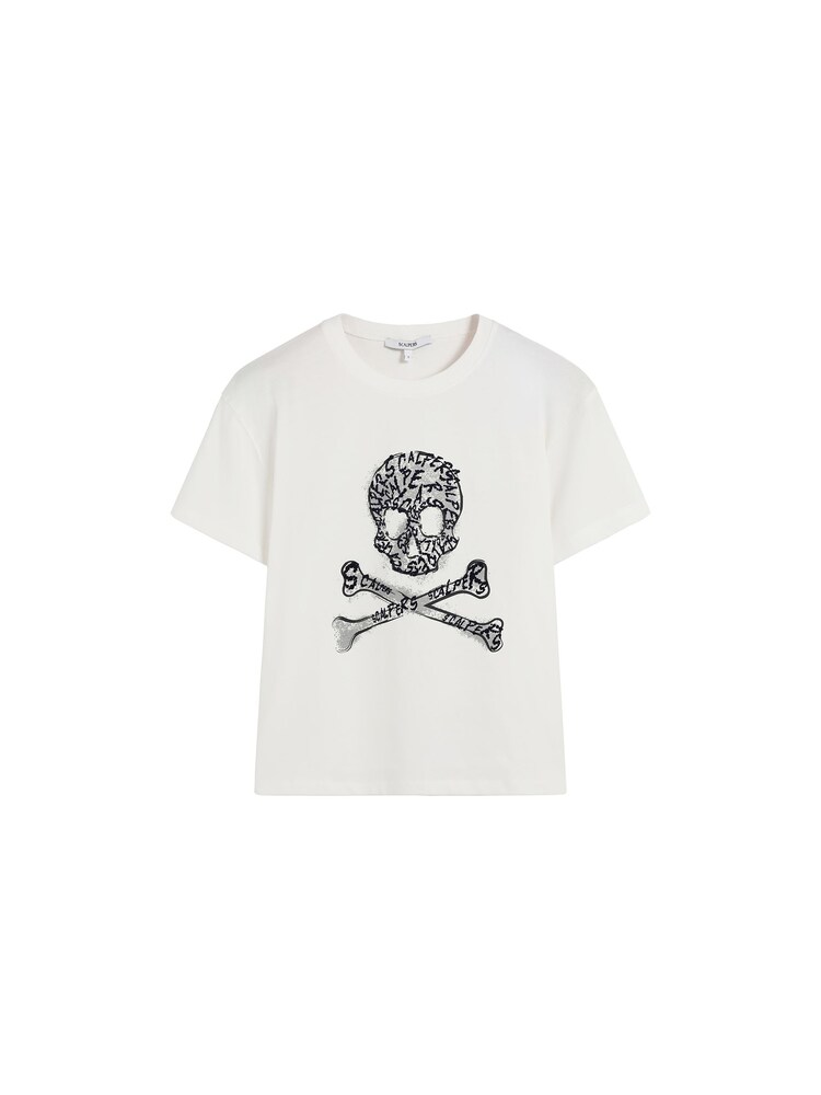 Scalpers White Skull Flock T-Shirt - Image 4 of 4 Scalpers White Skull Flock T-Shirt - Image 4 of 4