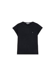 Scalpers Black Embroidered Skull Basic T-Shirt - Image 3 of 3