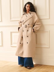 Laura Ashley Beige Oversized Fit Belted Trench Coat - Image 1 of 10