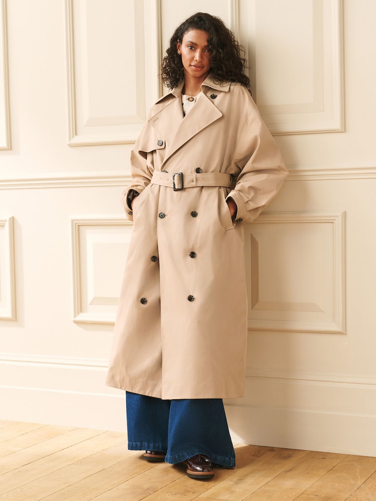 Laura Ashley Beige Oversized Fit Belted Trench Coat - Image 1 of 10 Laura Ashley Beige Oversized Fit Belted Trench Coat - Image 1 of 10