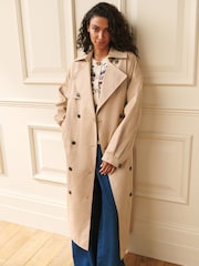 Laura Ashley Beige Oversized Fit Belted Trench Coat - Image 2 of 10