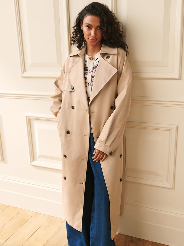 Laura Ashley Beige Oversized Fit Belted Trench Coat - Image 2 of 10 Laura Ashley Beige Oversized Fit Belted Trench Coat - Image 2 of 10