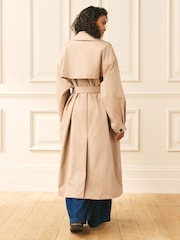 Laura Ashley Beige Oversized Fit Belted Trench Coat - Image 4 of 10