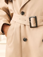 Laura Ashley Beige Oversized Fit Belted Trench Coat - Image 6 of 10