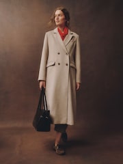 Laura Ashley Cream Double Breasted Wool Coat - Image 1 of 6