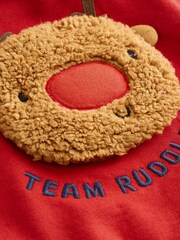 Red Boucle Rudolph Christmas Leggings and Crew Set (3mths-7yrs) - Image 7 of 7