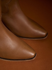 Apricot Brown Tall Cowboy Boots - Image 3 of 4