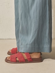 Coral Red Forever Comfort® Woven Footbed Sandals - Image 3 of 9
