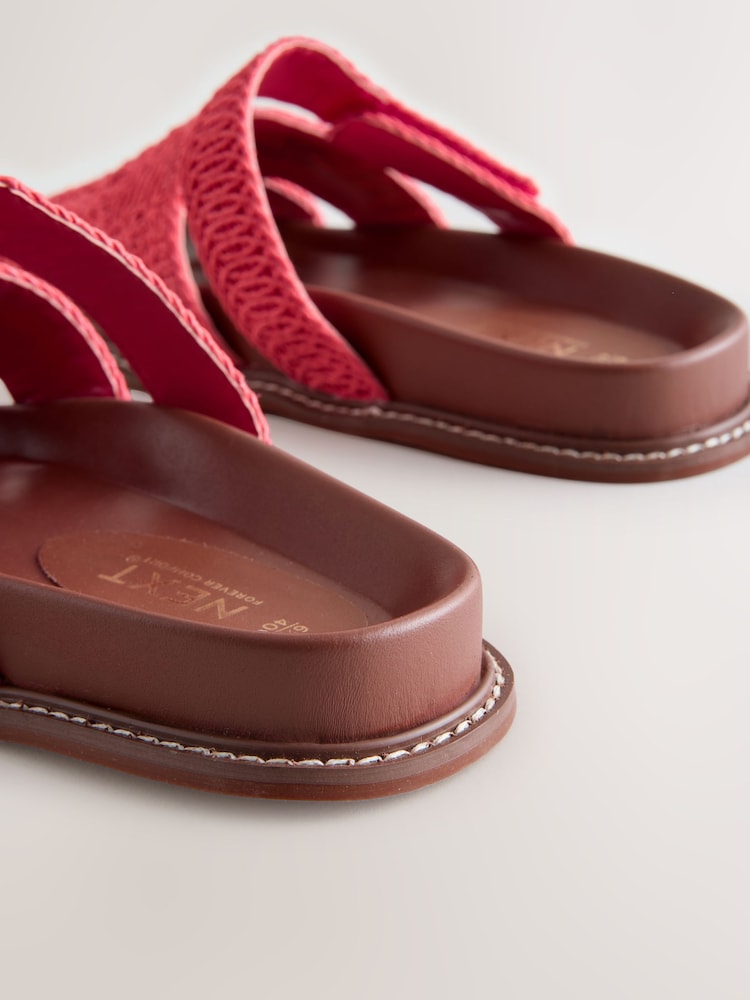 Coral Red Forever Comfort® Woven Footbed Sandals - Image 9 of 9