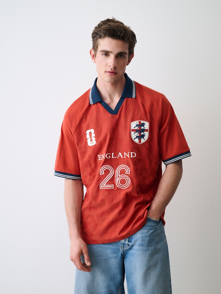 Red England Fifa Football Polo Shirt - Image 1 of 9