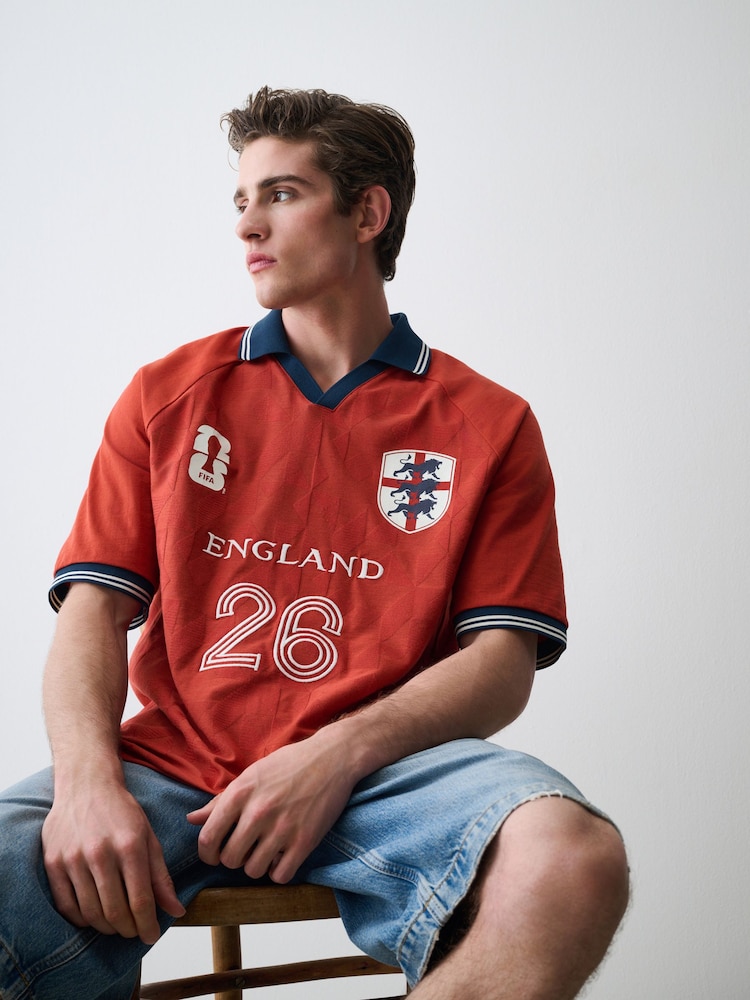 Red England Fifa Football Polo Shirt - Image 2 of 9