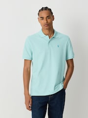 Aqua Marl Regular Fit Short Sleeve Pique Polo Shirt - Image 1 of 7