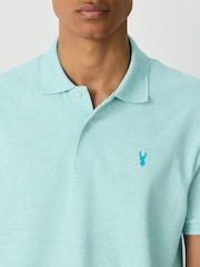 Aqua Marl Regular Fit Short Sleeve Pique Polo Shirt - Image 4 of 7