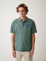 Green Washed Short Sleeve Polo Shirt - Image 2 of 8