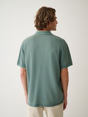 Green Washed Short Sleeve Polo Shirt - Image 3 of 8