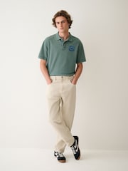 Green Washed Short Sleeve Polo Shirt - Image 4 of 8