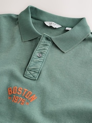 Green Washed Short Sleeve Polo Shirt - Image 7 of 8