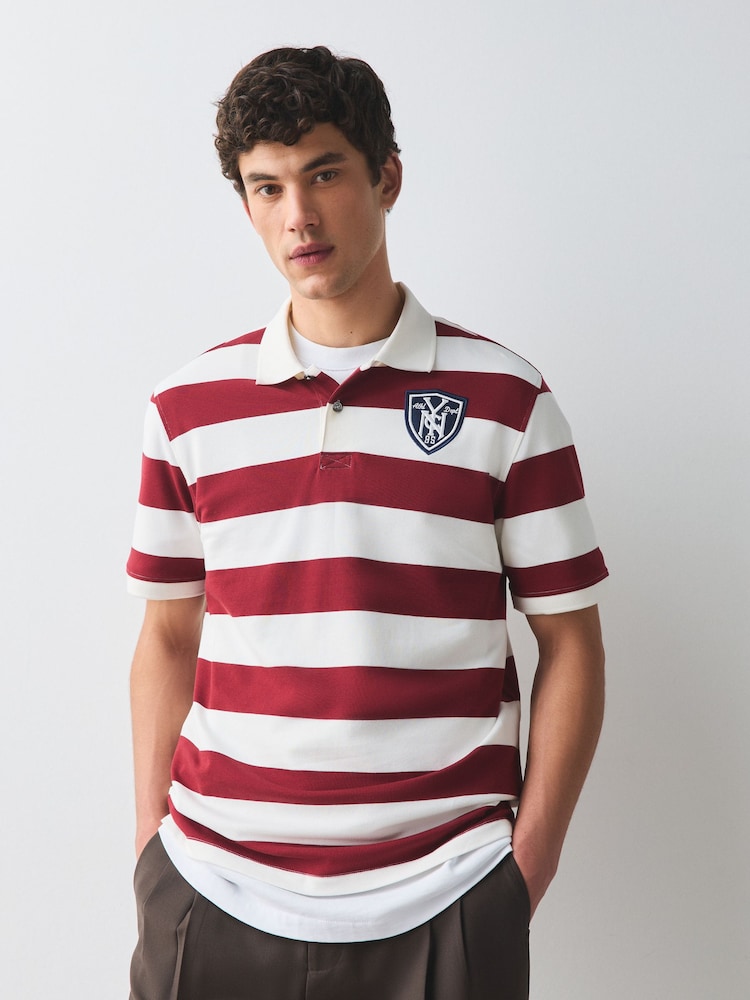Red Horizontal Striped Polo Shirt - Image 1 of 7