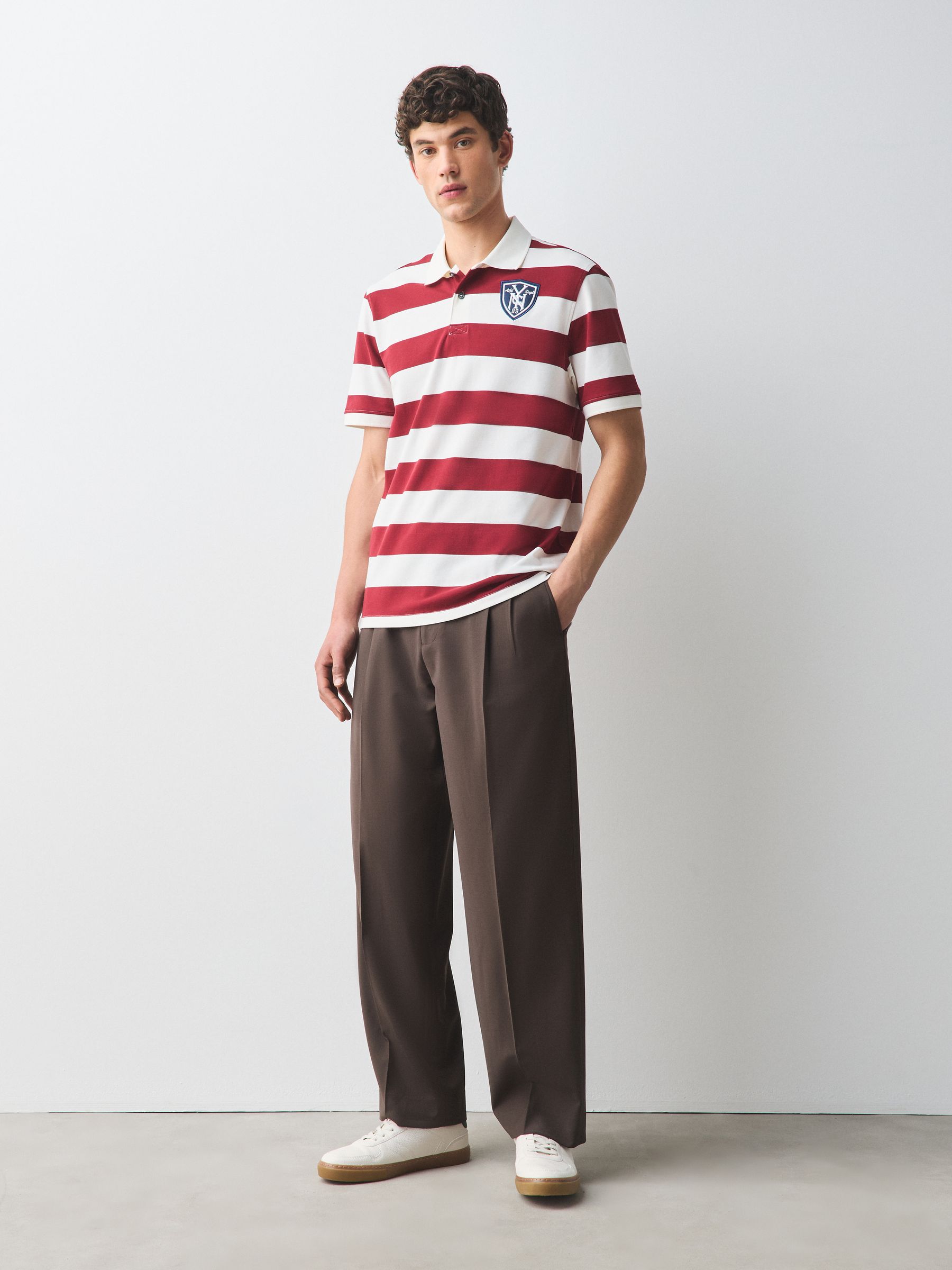 Buy Red Horizontal Striped Polo Shirt from Next USA