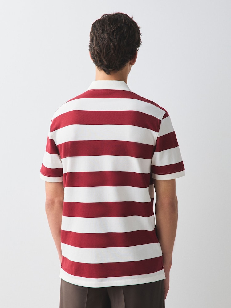 Red Horizontal Striped Polo Shirt - Image 2 of 7
