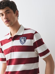 Red Horizontal Striped Polo Shirt - Image 4 of 7