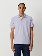 Lilac Marl Regular Fit Regular Fit Short Sleeve Pique Polo Shirt - Image 1 of 4