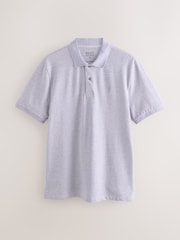 Lilac Marl Regular Fit Short Sleeve Pique Polo Shirt - Image 5 of 7