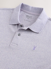 Lilac Marl Regular Fit Short Sleeve Pique Polo Shirt - Image 6 of 7