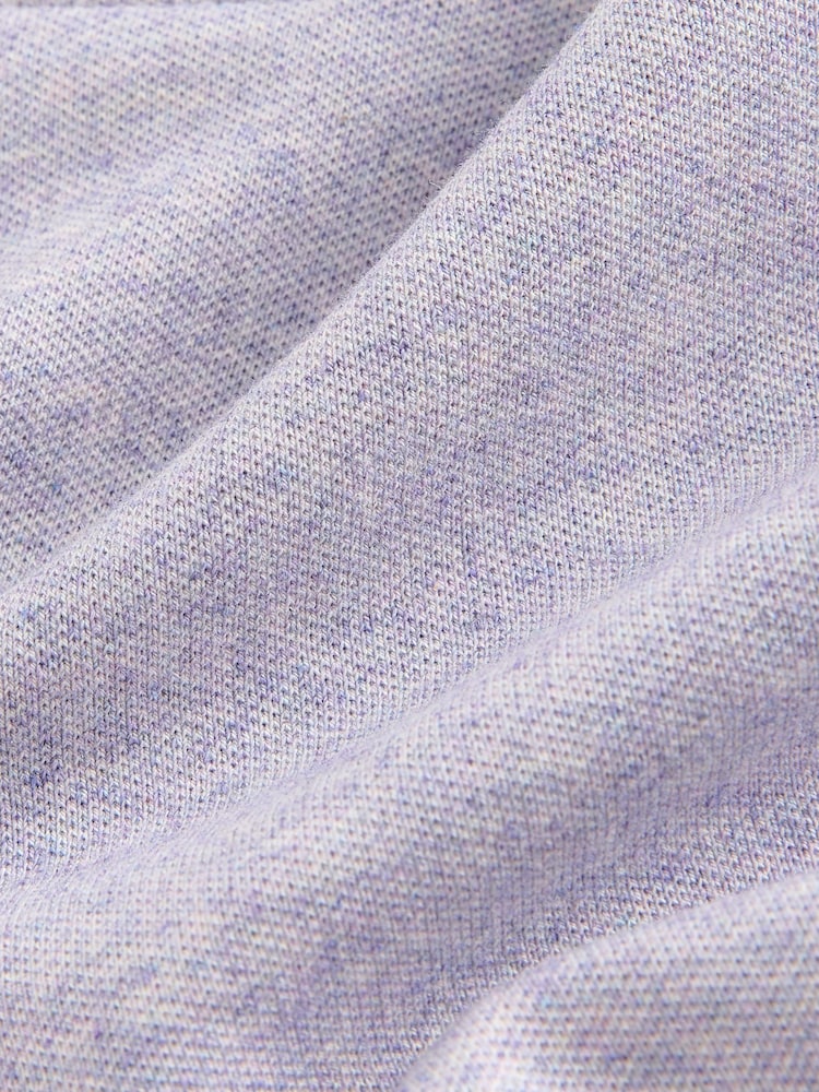 Lilac Marl Regular Fit Short Sleeve Pique Polo Shirt - Image 7 of 7 Lilac Marl Regular Fit Short Sleeve Pique Polo Shirt - Image 7 of 7