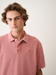 Orange Washed Short Sleeve Polo Shirt - Image 1 of 8