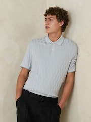 Gris - Jacquard Textured Modal Polo Shirt - Imagen 2 de 7