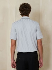 Gris - Jacquard Textured Modal Polo Shirt - Imagen 3 de 7