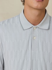 Gris - Jacquard Textured Modal Polo Shirt - Imagen 4 de 7