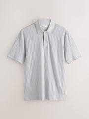 Gris - Jacquard Textured Modal Polo Shirt - Imagen 5 de 7