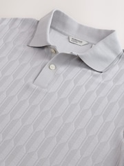 Gris - Jacquard Textured Modal Polo Shirt - Imagen 7 de 7