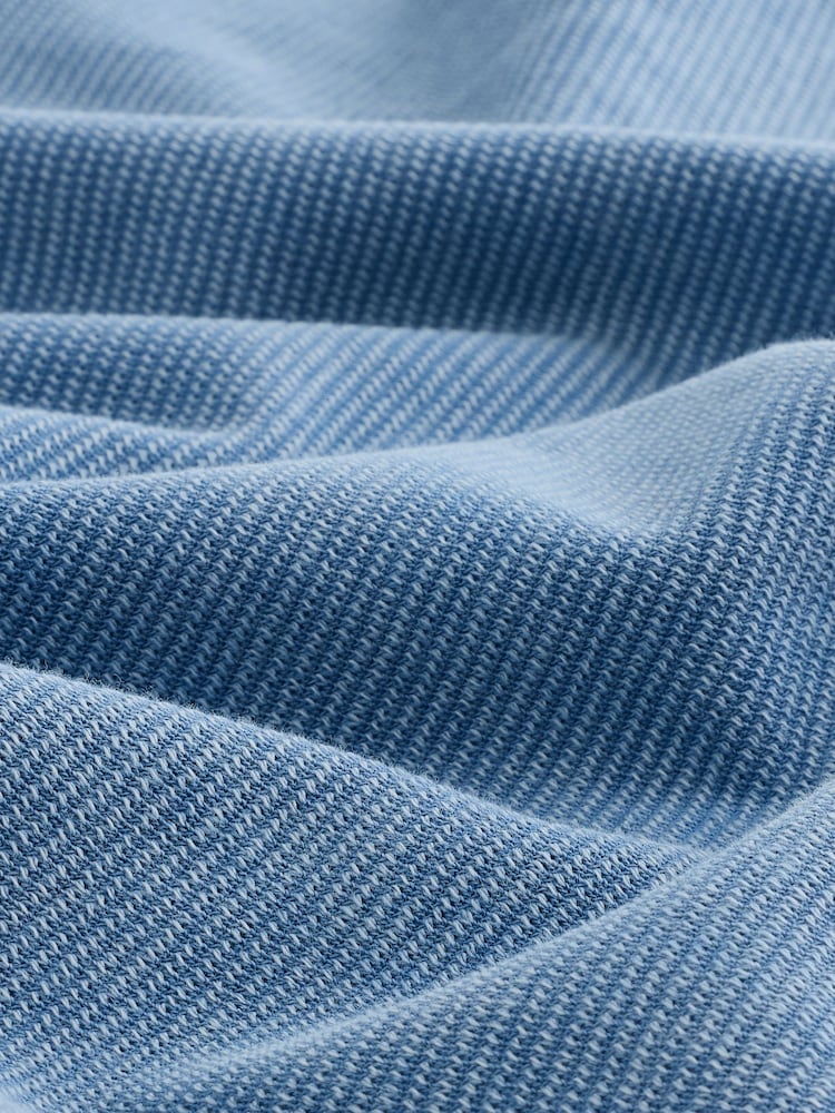 Blue Washed Short Sleeve Polo Shirt - Image 8 of 8 Blue Washed Short Sleeve Polo Shirt - Image 8 of 8