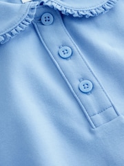 Light Blue Girls Cotton Stretch Frill Collar School Polo Tops 2 Pack (3-16yrs) - Image 6 of 6