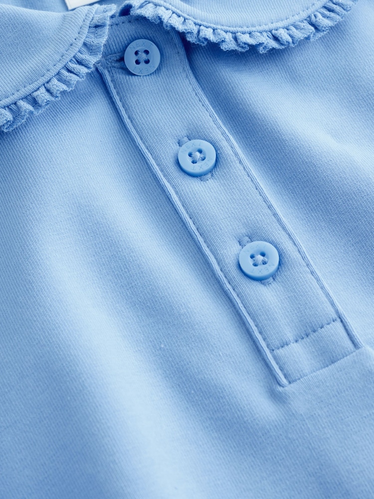 Light Blue Girls Cotton Stretch Frill Collar School Polo Tops 2 Pack (3-16yrs) - Image 6 of 6 Light Blue Girls Cotton Stretch Frill Collar School Polo Tops 2 Pack (3-16yrs) - Image 6 of 6