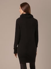 Celtic & Co. Lambs Slouchy Cowl Neck Black Dress - Image 2 of 7