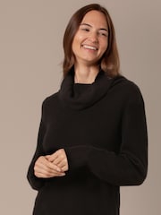 Celtic & Co. Lambs Slouchy Cowl Neck Black Dress - Image 3 of 7